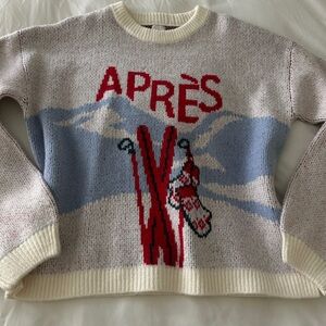 Après Ski Sweater with Red and Blue Design